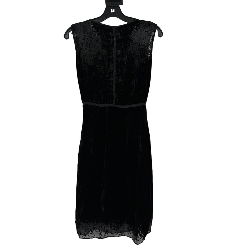 Cynthia Rowley Women's Black Crush Velvet Short Dress Sleeveless Size 2